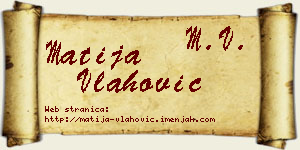 Matija Vlahović vizit kartica
